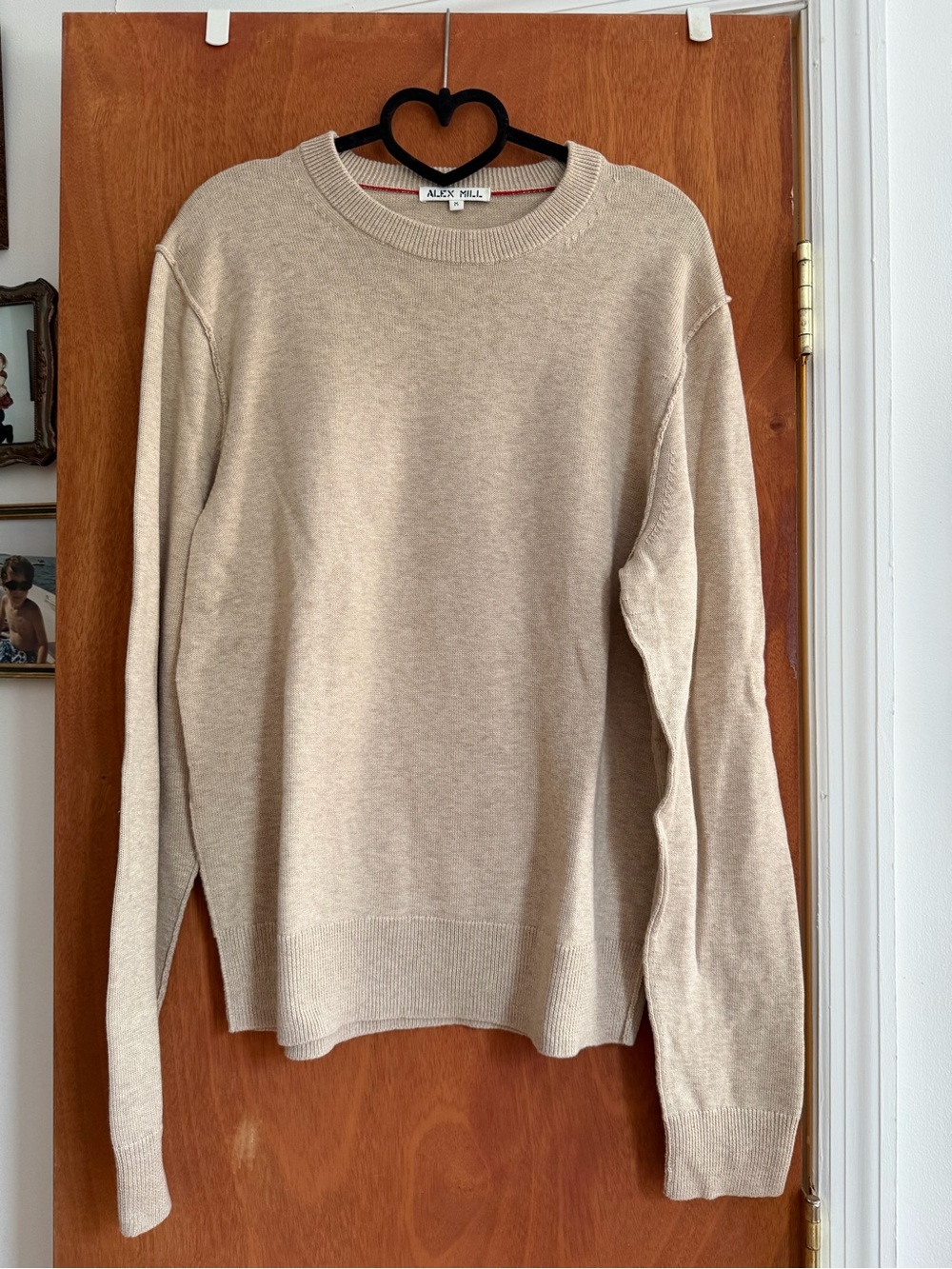 Alex Mill Neutral Beige Reverse Seam Crewneck Sweater